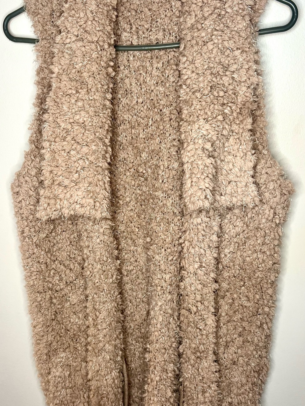 New Directions Plush Bouclé Open Front Vest Cardigan PXL